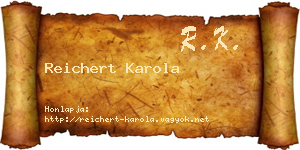 Reichert Karola névjegykártya